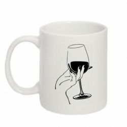 Чашка 320ml Рука с бокалом - PrintSalon