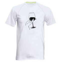 Мужская футболка для спорта Рука с бокалом - PrintSalon