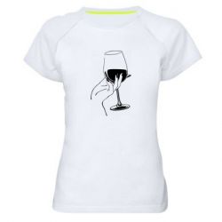 Женская футболка для спорта Рука с бокалом - PrintSalon