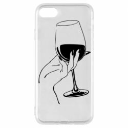Чехол для iPhone 8 Рука с бокалом - PrintSalon