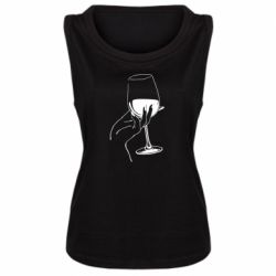 Женская майка Рука с бокалом - PrintSalon