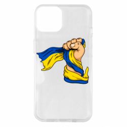 Чехол для iPhone 14 Рука с украинским флагом - PrintSalon