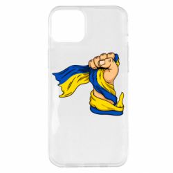 Чехол для iPhone 14 Plus Рука с украинским флагом - PrintSalon