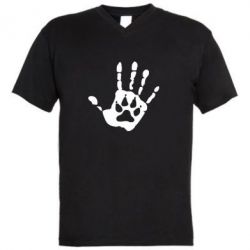 Чоловіча футболка з V-подібним вирізом Рука вовка - PrintSalon