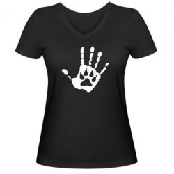 Жіноча футболка з V-подібним вирізом Рука вовка - PrintSalon