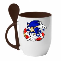 Чашка з ложкою Running sonic - PrintSalon