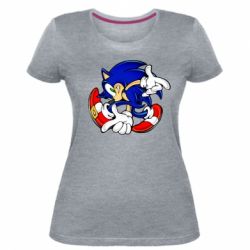 Жіноча преміум футболка Running sonic - PrintSalon