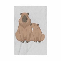 Полотенце с принтом Две капибары
