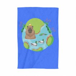 Полотенце с принтом Капибара в воде - PrintSalon