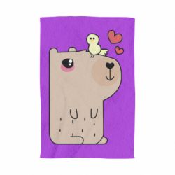 Полотенце с принтом Капибара с цыпленком - PrintSalon