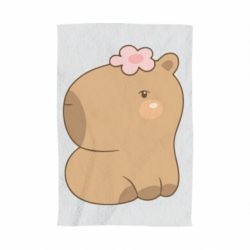 Рушник з принтом Капібара з квіткою - PrintSalon