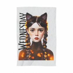 Полотенце с принтом Венздей кошка - PrintSalon