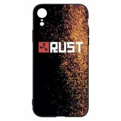 Чехол для iPhone XR Rust logo with background