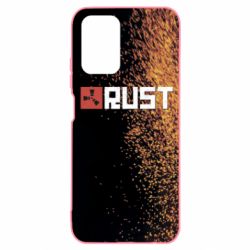 Чехол для Xiaomi Redmi Note 10 Rust logo with background - PrintSalon