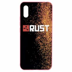 Чехол для Xiaomi Redmi 9a Rust logo with background - PrintSalon