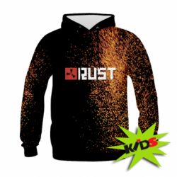 Детское 3D худи Rust logo with background - PrintSalon