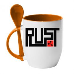 Чашка с ложкой Rust Logo - PrintSalon