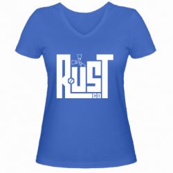 Жіноча футболка з V-подібним вирізом Rust со-PrintSalon Жіноча футболка з V-подібним вирізом Rust со