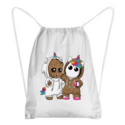 Рюкзак-мешок Baby Groot And Unicorn - PrintSalon