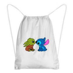 Рюкзак-мешок Baby Yoda And Stitch - PrintSalon