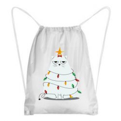 Рюкзак-мешок Cat and Christmas Lights - PrintSalon