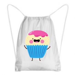 Рюкзак-мешок Funny cupcake with smile - PrintSalon