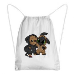 Рюкзак-мешок Groot And Toothless - PrintSalon