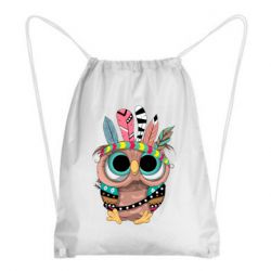 Рюкзак-мешок Little owl with feathers - PrintSalon