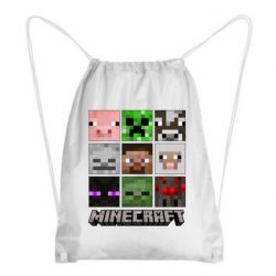 Рюкзак-мішок Minecraft character heads - PrintSalon