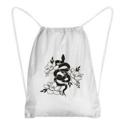 Рюкзак-мешок Snake with flowers - PrintSalon