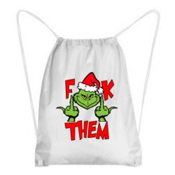Рюкзак-мешок The grinch f*ck them - PrintSalon