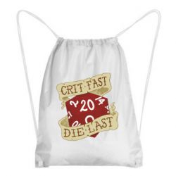Рюкзак-мешок Crit fast - die last - PrintSalon