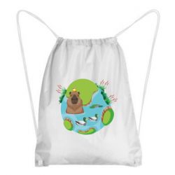 Рюкзак-мешок Капибара в воде - PrintSalon