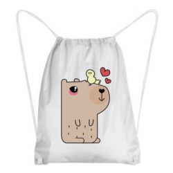 Рюкзак-мешок Капибара с цыпленком - PrintSalon