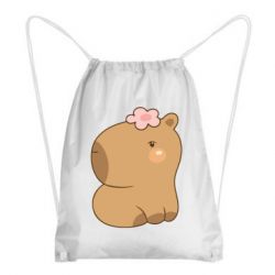 Рюкзак-мішок Капібара з квіткою - PrintSalon