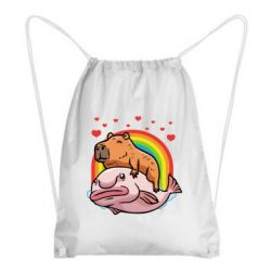 Рюкзак-мешок Капибара на рыбе - PrintSalon