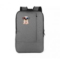 Рюкзак для ноутбука Pug at the cinema - PrintSalon