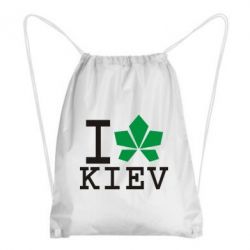 Рюкзак-мешок I love Kiev - с листиком - PrintSalon