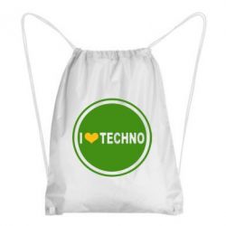 Рюкзак-мішок I love techno music - PrintSalon