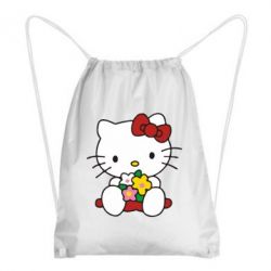 Рюкзак-мешок Kitty с букетиком - PrintSalon