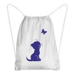 Рюкзак-мешок котик и бабочка - PrintSalon