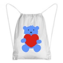 Рюкзак-мешок Мишка с сердечком - PrintSalon