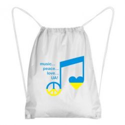 Рюкзак-мешок Music, peace, love UA - PrintSalon