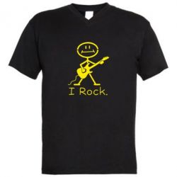 Мужская футболка  с V-образным вырезом С гитарой - PrintSalon