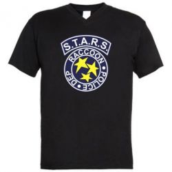 Мужская футболка  с V-образным вырезом S.T.A.R.S. police dep - PrintSalon