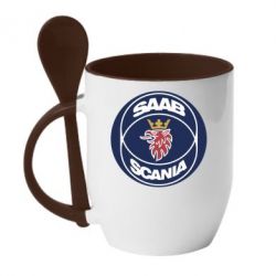 Чашка с ложкой SAAB Scania - PrintSalon