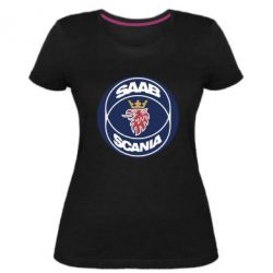 Женская премиум футболка SAAB Scania - PrintSalon