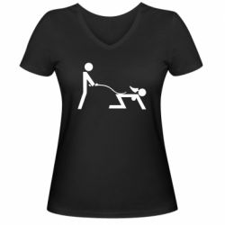 Женская футболка с V-образным вырезом Садо-мазо - PrintSalon