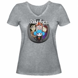 Женская футболка с V-образным вырезом Sally face soundtrack - PrintSalon