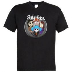 Мужская футболка  с V-образным вырезом Sally face soundtrack - PrintSalon